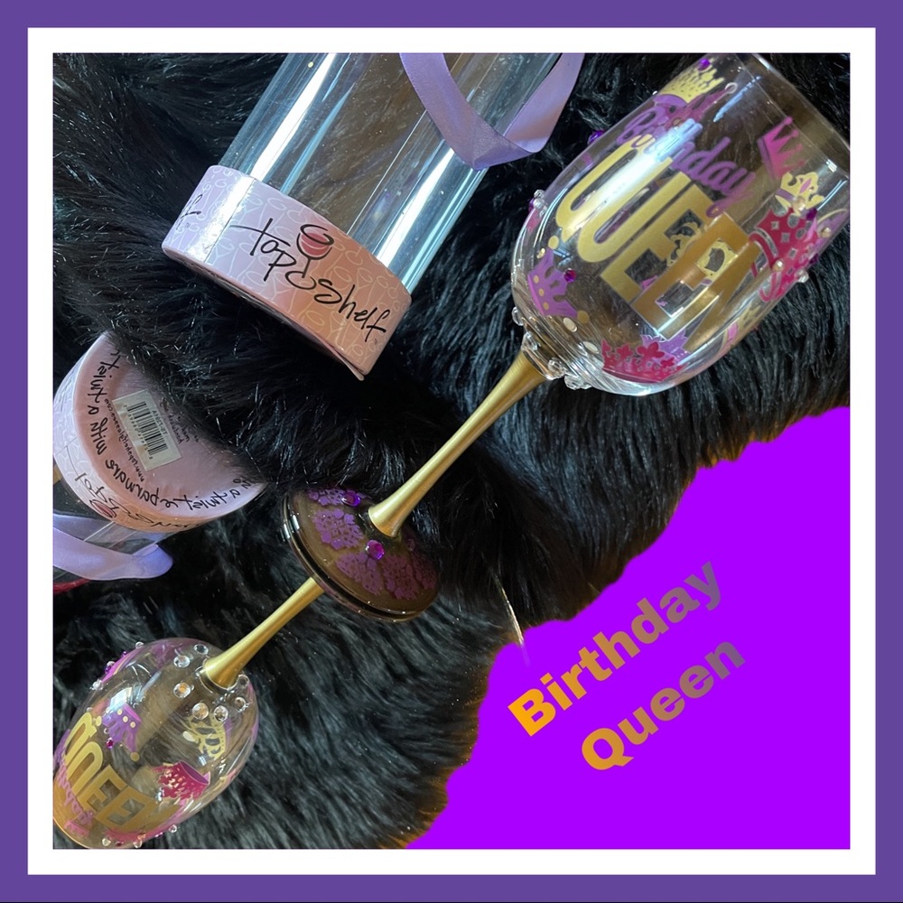 Top Shelf “Birthday Queen” Wine Glass